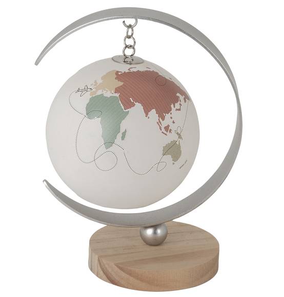 Bomboniera Mappamondo led in vetro con base in legno tema viaggio originale 2025